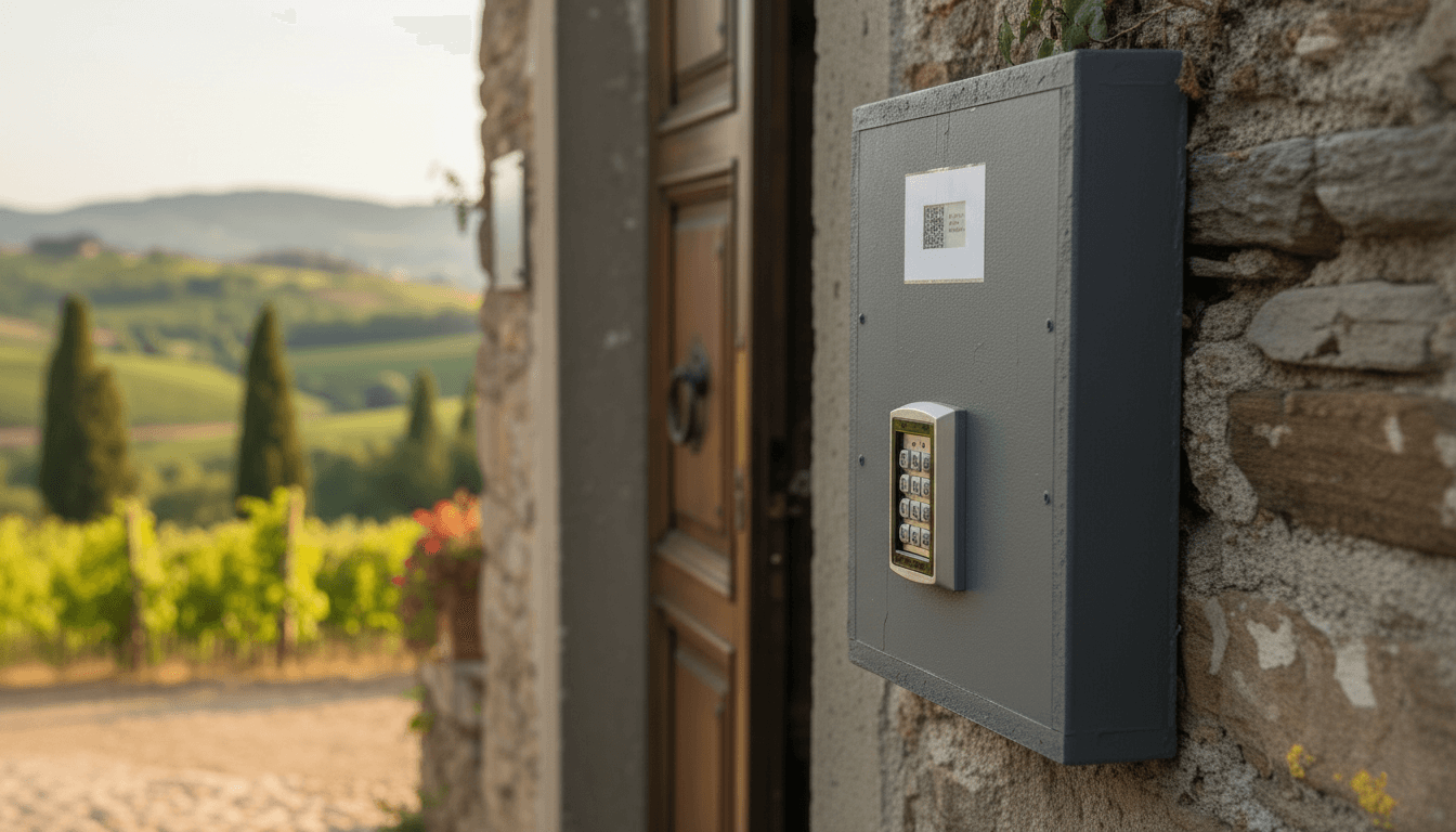 Un visitatore scansiona un codice QR per l'accesso a un museo